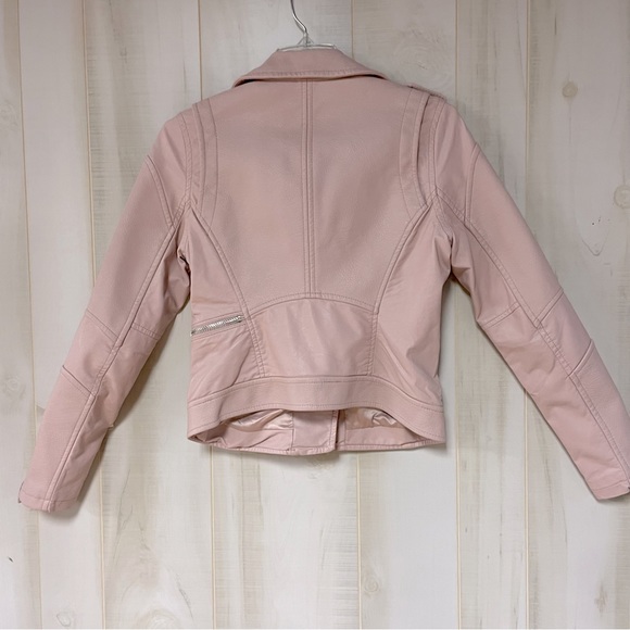 Blank NYC Pink Vegan Leather Zipper Biker Jacket Sz S - Picture 2 of 9